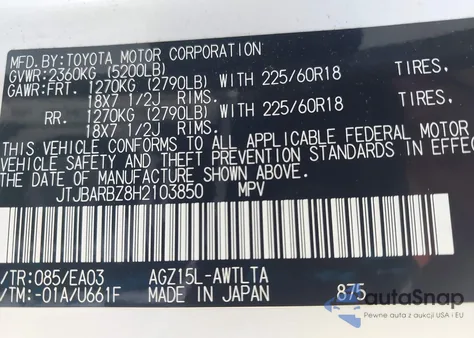 2017 Lexus Nx 200T z USA, uszkodzony, nr VIN JTJBARBZ8H2103850